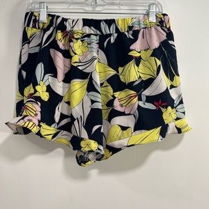Navy, yellow and pink Bermuda shorts